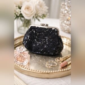 Victoria's Secret Black Sequin Clutch